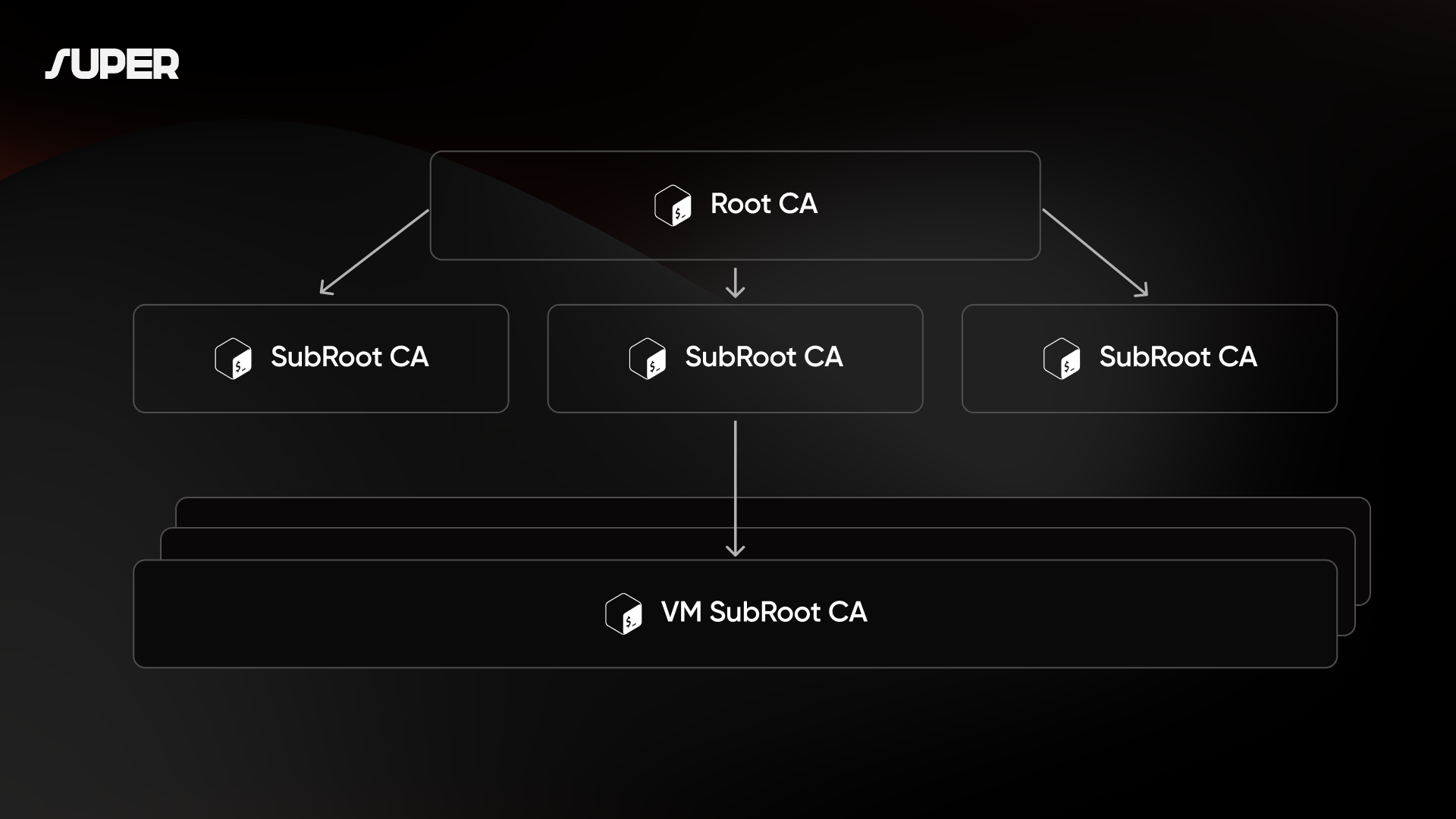 Hierarchy of Certificate Authorities (CAs)